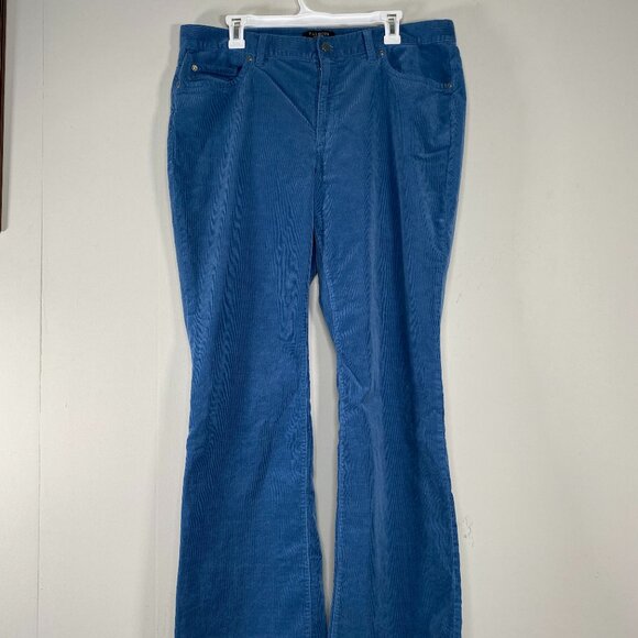 Talbots Heritage Straight Corduroy Jeans Women's 14W Mid Rise Blue Casual - Picture 1 of 13